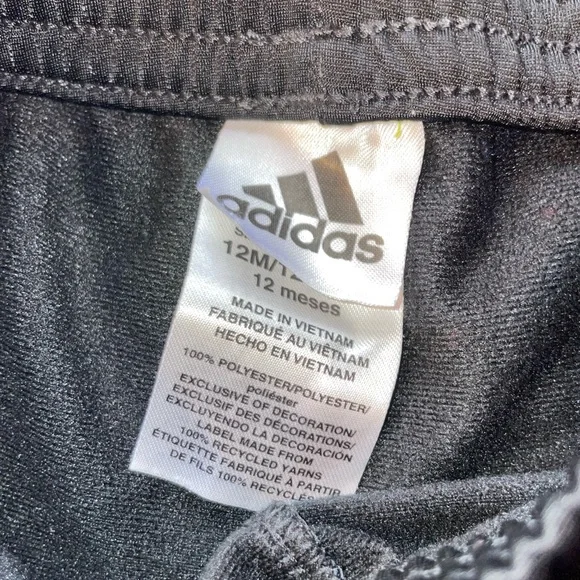 Adidas kids Black Tracksuit with Pink Stripes - Picture 4 of 10